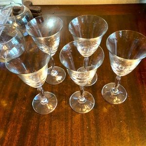 Set of five small wine/port glasses